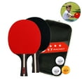 thumbnail image 4 of Ping Pong Racket 2 Rackets & 3 Balls Table Tennis Paddles Professional Ping Pong Paddle with Bag for Beginners Training Game Long handle, 4 of 6