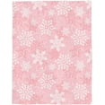 thumbnail image 7 of Christmas Throw Blankets, Pink White Snowflakes Pattern Soft Fleece Blanket Decorative for Home Sofa Couch Chair Living Bedroom,40x60 Inches, Winter, 7 of 7