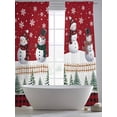 thumbnail image 5 of Red Snowman Christmas Sheer Curtains 84 Inch Length 2 Panels Set Window Treatments, Xmas Tree Snowflake Black Red Plaid Rod Pocket Semi Curtains for Living Room/Bedroom/Kitchen Décor, 104"W x 84"L, 5 of 7