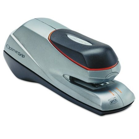 Swingline Optima Grip Electric Stapler, Half Strip, Auto/Manual, 20 Sheets, Silver -SWI48207