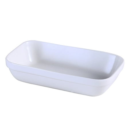 

1pc Ceramic Rectangular Plate Dessert Snack Plate Fruit Plate for Home (White)