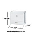 thumbnail image 2 of Wyndham Collection Sheffield 35" Wood Single Bathroom Vanity in White, 2 of 4
