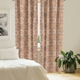 thumbnail image 2 of Ambesonne Ethnic Window Curtains, Vintage Circular, Each 28" W x 63" L, Brown Pale Brown, 2 of 4