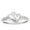 Diamond Accented 10kt White Gold Double Heart-Shaped Promise Ring