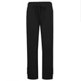thumbnail image 4 of SNKSDGM Women's Plus Linen Pants Women Summer Boho Cargo Pants Women Jeans Black Womens Pants Lace Long Pants Drawstring Elastic Waist Pants Casual Palazzo Pants Wide Leg Trousers with Pockets, 4 of 5