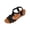 Black, variant on Womens Sandals Wide Width Solid Color Round Toe Open Toe Back Elastic Strap Elevated Wedge Sandals Casual Comfortable