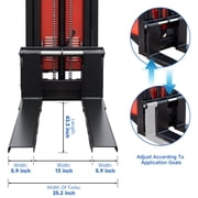Handle Semi-Electric Pallet Stacker Load 3300lbs 98 Lift Height Forklift Adjust