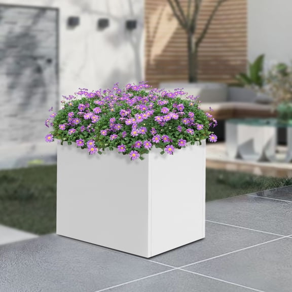 24*24*24in Good-looking Appearance Stable Structure Square White Indoor Outdoor Planter for Gardens