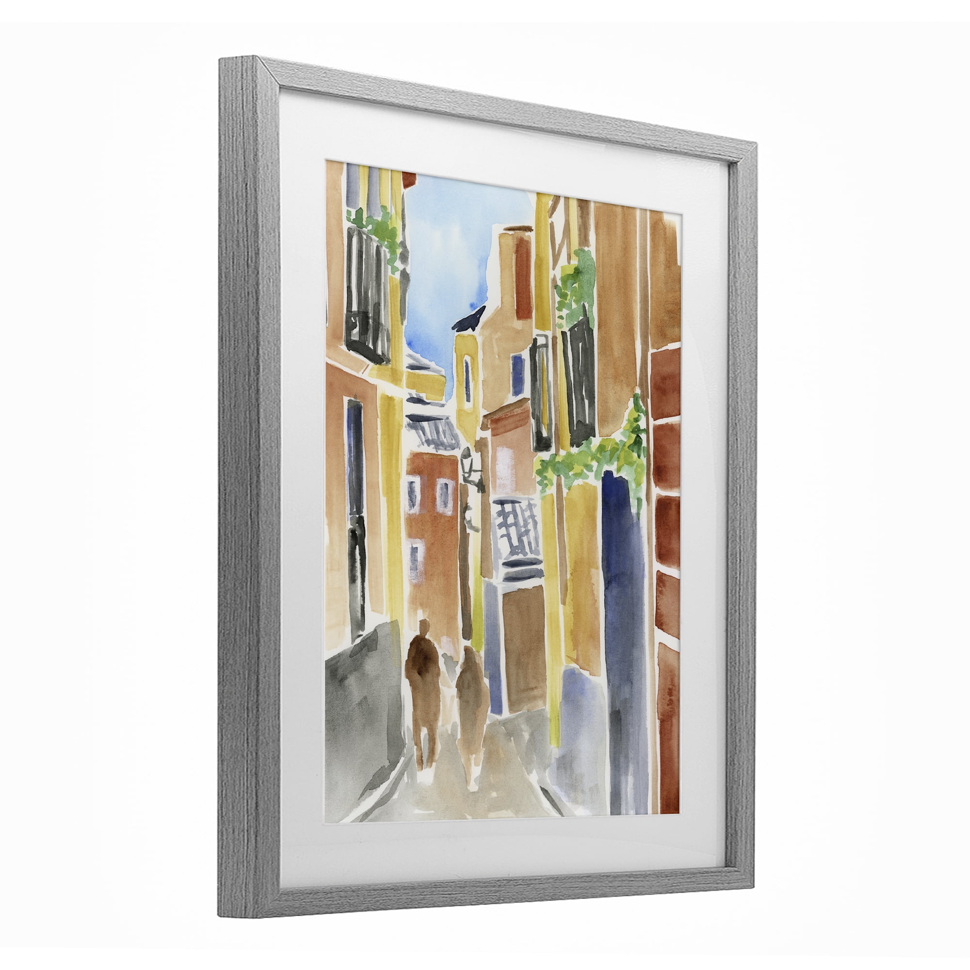 Stupell Industries Calles de Madrid Architecture Gray Framed Print Under Glass, design by June Erica Vess