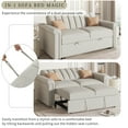 thumbnail image 3 of Modern Sofa Couch Bed, Loveseat Sofa Couch for Living Room, Bedroom, Apartment and Small Space, Easy Assembly, Beige, 3 of 10