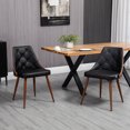 thumbnail image 2 of HOMCOM Modern Dining Chairs Set of 2, Solid Wood Back and Steel Legs, 2 of 10