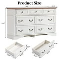 thumbnail image 6 of FIAKOA 7 Drawer Dresser for Bedroom, 55” W. Wood Farmhouse Tall Storage Chest of Drawers for Livingroom, White, 6 of 8