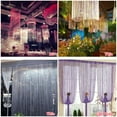 thumbnail image 3 of DODOING 2 PCS Sparkling String Curtains, Glitter Silver Ribbon Thread Door Window Fringe Panel Strip Tassel Fly Screen Kitchen Curtain Room Dividers Home Decor, 100x200cm, 3 of 3