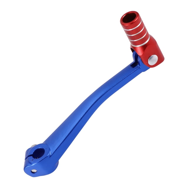 Palanca de cambio de motocicleta plegable Unique Bargains para Bosuer 125, aleación de aluminio, palanca de cambio azul con cabeza roja y anillo de tono plateado