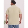 thumbnail image 3 of DARING DIVA Men's Big Tall Summer Casual Short Sleeve Button Down Shirts XL Khaki, 3 of 7