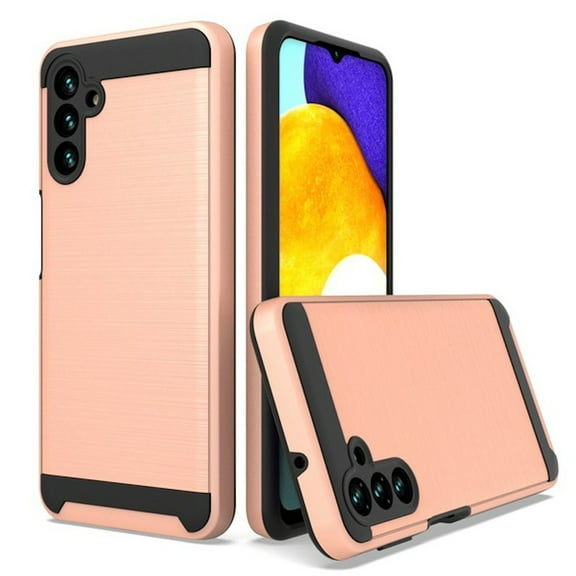 Brushed Textured Hybrid Armor Case for Samsung Galaxy A13 5G - Rose Gold