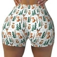 thumbnail image 2 of Honeii Winter Woodland Friends Print Women's Workout Shorts, Gym Shorts for Active Wear, Sports Shorts,Women's Running Shorts,Quick Dry Athletic Shorts-Small, 2 of 8
