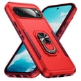 thumbnail image 2 of for Google Pixel 10 /10 Pro Case, Slim Fit Military Grade Drop Tested Dual Layer Shockproof Case with 360 Ring Holder Kickstand Protective Rugged Car Magnetic Non-Slip Phone Case,Rose+Red, 2 of 10