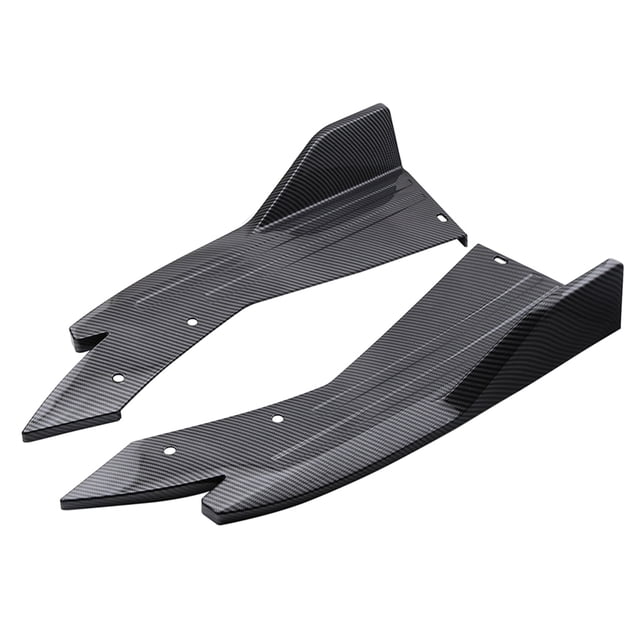Rear Bumper Lip Splitter Universal Car Side Fins Body Lip Spoiler Chin Skirt Protector Rear Bumper Lip Diffuser Splitter Canard Protector Black