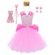 thumbnail image 1 of Vestido de princesa melocotón para niña, disfraz de Cosplay para niños, trajes de actuación de escenario para niños, ropa de fiesta de cumpleaños de fantasía de carnaval, 2-12 años Fivean unisex, 1 of 2