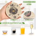 thumbnail image 2 of Yayeee 6 PCS Drink Coasters with Holder Set Woven Absorbent Round Tabletop Hot Pad, Beige Astronaut Planet, 2 of 7
