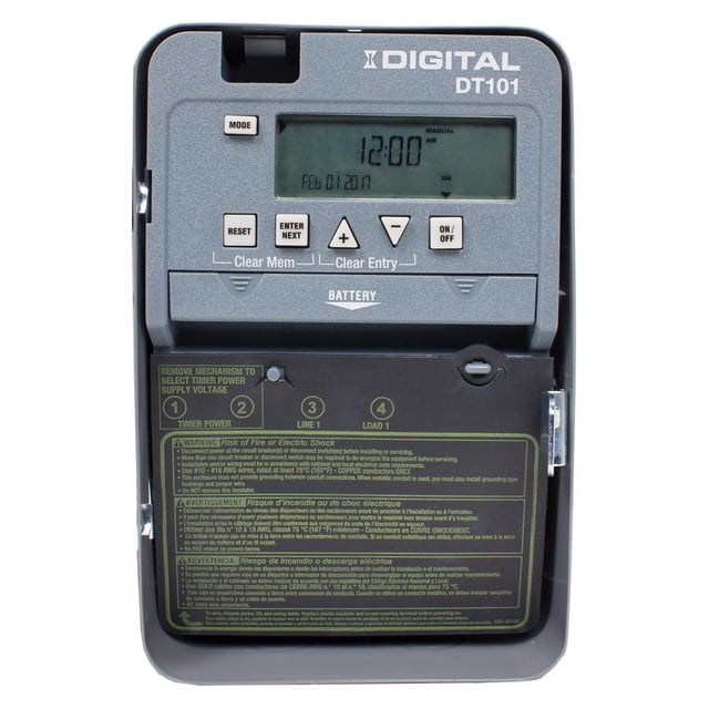 Interruptor horario Intermatic DT101 de 20 A, 24 horas, SPST, 1 circuito