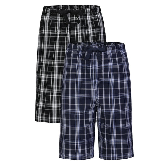 Men's plaid pajama pants-100% cotton soft pajama pants with pockets comfort pajama shorts for men