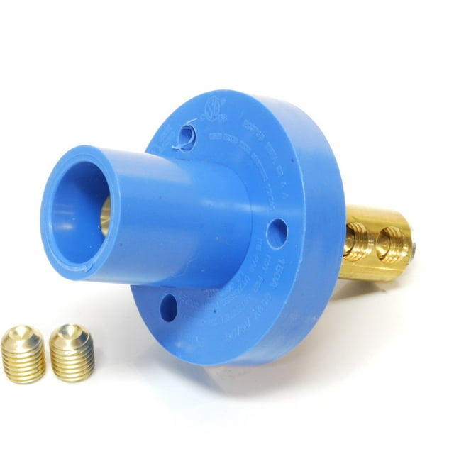 Marinco CLMMR2-DX CLM Type Cam, Mini Support de Panneau, 150 Ampères, 600 Volts, 8 - 2 AWG double Vis, Mâle - Bleu (D)