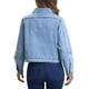 thumbnail image 3 of Chaqueta de mezclilla INSPIRE CHIC para mujer, casual, con cuello, de manga larga, abotonada S azul claro, 3 of 6