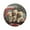 Cute Dog and Red Truck, variant on 15.4" Round Placemat Set of 1 Polyester Fabric Place Mats Non-Slip Dining Kitchen Table Mats for Kitchen Party Decor Cute Brown Dog Wearing Hats