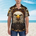 thumbnail image 2 of Fuzoiu Vintage Pattern Bald Eagle Print Hawaiian Shirt for Men, Summer Beach Casual Short Sleeve Button Down Shirts, Men’s Beach Summer Shirts with Pocket,Large, 2 of 7