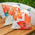 thumbnail image 2 of 2 Pack Oudtdoor Throw Pillow Covers 18x18, Summer Decorative Square Pillow Covers for Home Sofa Couch Bedroom Garden Balcony Hallway Decor (Orange Floral, 16x16), 2 of 6