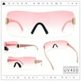 thumbnail image 2 of Rimless Shield Wrap Around Y2K Super Sleek Plastic Arm Sunglasses All Pink, 2 of 8