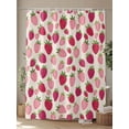thumbnail image 4 of Fsddascl Red Pink Strawberry Shower Curtain Set - 48" x 72" Washable Bathtub Curtain with 12 Hooks, Beige Lovely Summer Spring Fruit Waterproof Fabric Stall Shower Curtains for Bathroom/Bathtub, 4 of 6