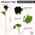 50 Pcs Artificial Rose Flower Realistic Silk Roses with Stem Bouquet of