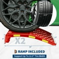 thumbnail image 1 of Edtara Heavy Duty Car Ramps Set, 8000 lbs Capacity, Two Steel Auto Ramps with Reflective Strips, 35"x13"x9", for Safe Vehicle Maintenance and Repairs, 1 of 6