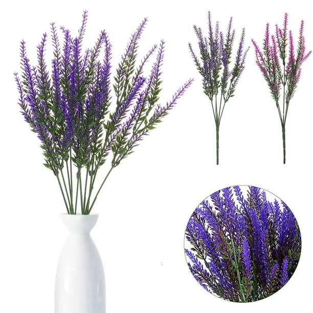 Gustave 12 Bundles Artificial Lavender Flowers UV Resistant Plastic