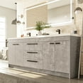 thumbnail image 3 of Eviva Lugano 84" Cement Gray Modern Bathroom Vanity with White Integrated Acrylic Sink, 3 of 7