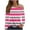 Pink, variant on CLOISE Tees for Women Fall Fashion Striped Blouses V Neck Long Sleeve Cold Shoulder Tees Comfy Color Block Hollow Asymmetrical Tops Y2k Outfits Orange XL