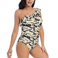 thumbnail image 3 of Haiem Game Controller Women's One Piece Swimsuits Tummy Control One Shoulder Bathing Suits Ruffle Swimwear-XX-Large, 3 of 8
