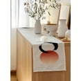thumbnail image 5 of Table Runner 90 Inches Long for Kitchen Dining, Abstract Art Sun Dresser Scarf Farmhouse, Dining Table Decorations for Wedding/Parties, Modern Art Orange Round Rustic 13 x 90 In, 5 of 8