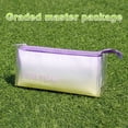 thumbnail image 3 of Estuche de lápices de color degradado | Bolsa de almacenamiento con cremallera de malla | Organizador multicapa desmontable | Diseño transparente de dos capas | Caja de papelería versátil |, 3 of 6
