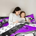 thumbnail image 5 of Feelyou 3D Gamepad Lover Bedding Comforter Set 7pcs for Teens, Video Gaming Gamer Queen Bedding Sets, Purple Cartoon Game Theme Reversible Queen Sheet Sets, Lightweight Room Decor, 5 of 9
