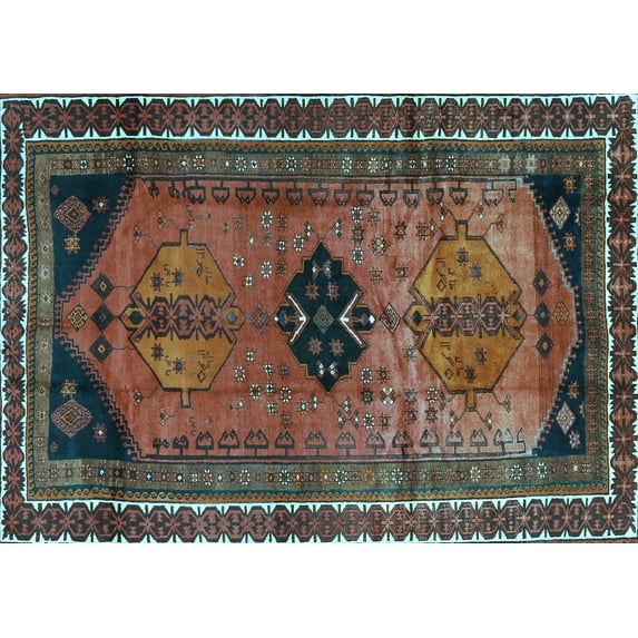 Ahgly Company Indoor Rectangle Persian Light Blue Traditional Area Rugs, 2' x 5'