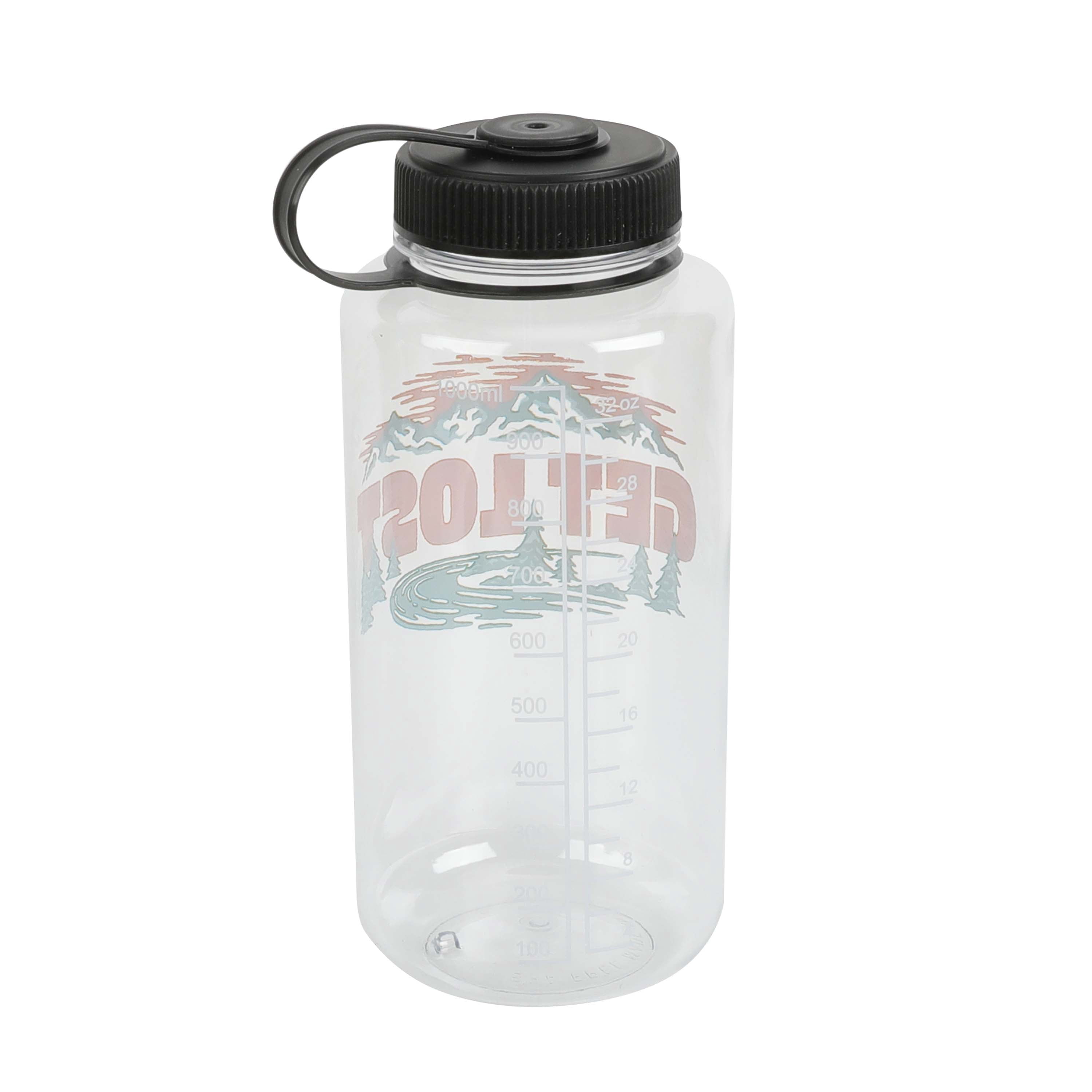 (3 pack) Ozark Trail 32 oz Get Lost Tritan Water Bottle, Wide Mouth, Leakproof, Clear