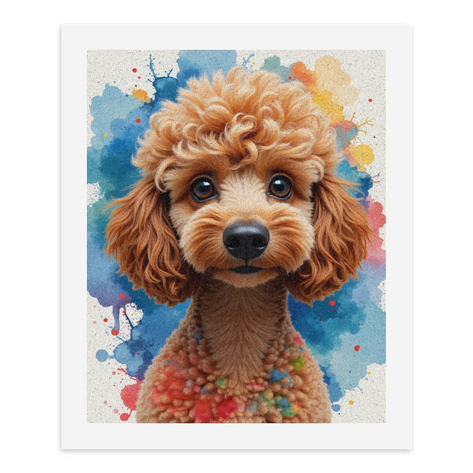 Paint by Numbers Kit for Adults, Poodle Watercolor Artful Portrait Paint by Numbers, Easy Paint by Numbers Kit for Adults Beginner, DIY Adult Paint by Number Kits on Canvas, Home Decor
