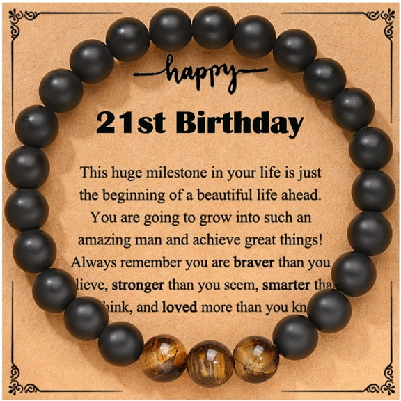 21st/30th/40th/50th/60th/70th Birthday Gifts for Him, Elastic Rope Bracelet for Men