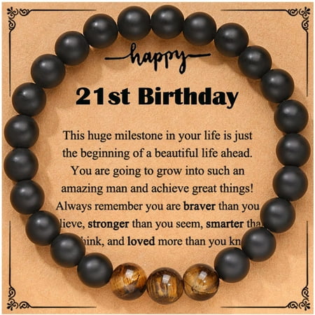 21st/30th/40th/50th/60th/70th Birthday Gifts for Him Elastic Rope Bracelet for Men