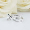 thumbnail image 4 of HeartsAndYou 1ct Princess Cut Moissanite Engagement Ring for Women Twist Infinity Shank 18k White Gold Over Silver, 4 of 9