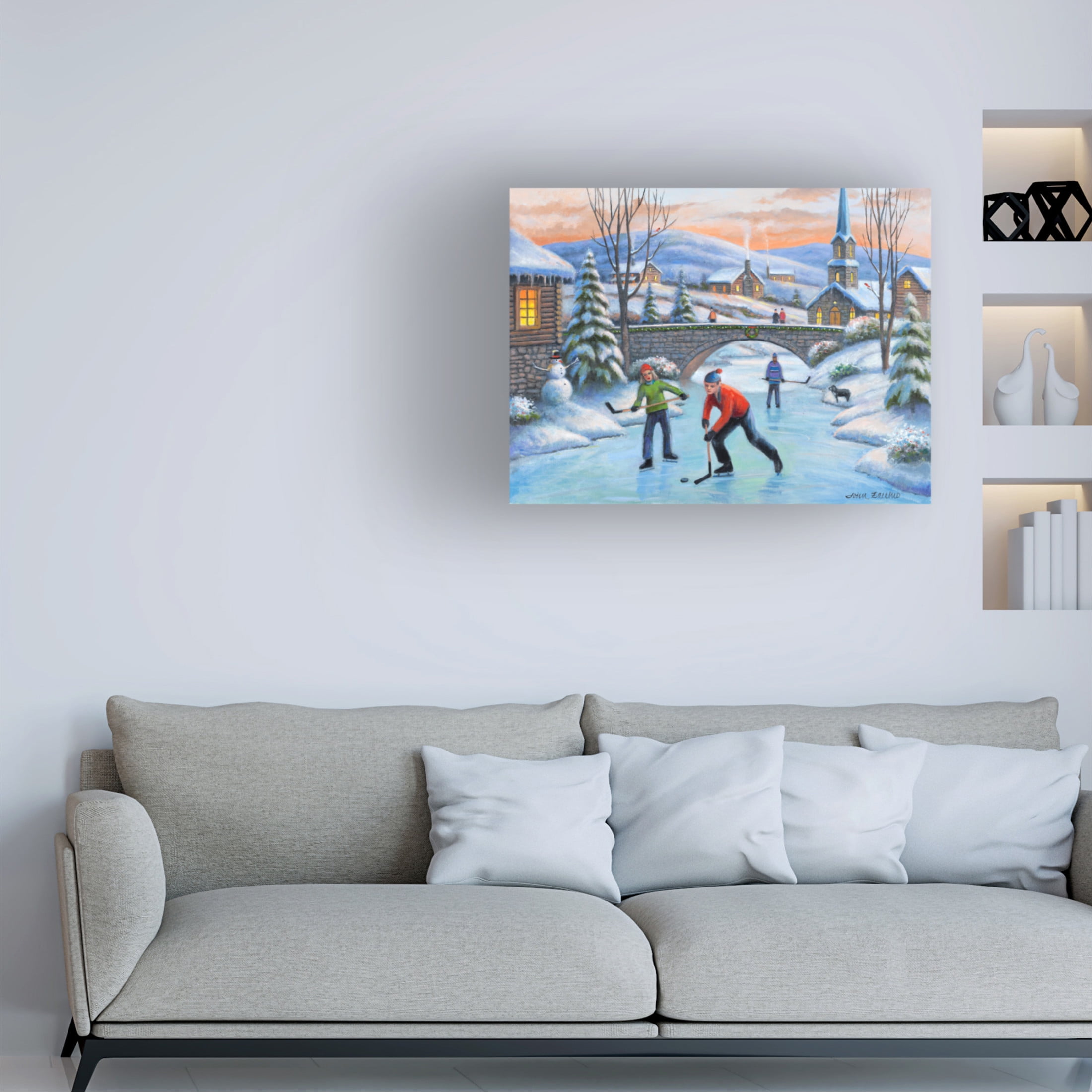 Canvas Wall Art - John Zaccheo 'Going for the Goal' Wall Art for Living Room, Bedroom, or Office Décor by Trademark Fine Art - 19 x 14 Inches